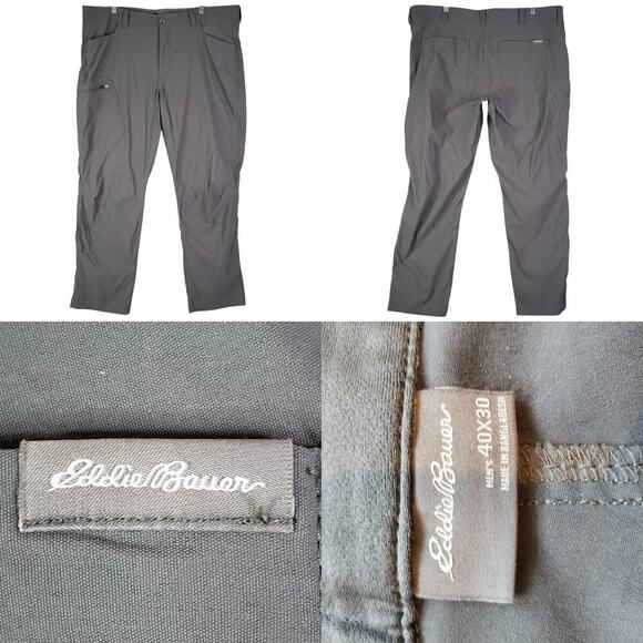 Eddie Bauer Pants Travex Straight Hiking Mens Size 40x30 Nylon Stretch Gray - Picture 1 of 10